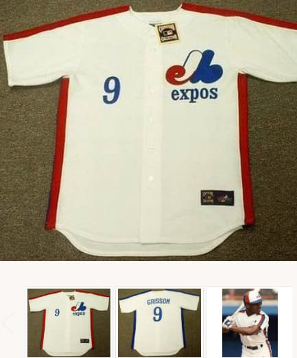 MARQUIS GRISSOM Montreal Expos 1991 Majestic Cooperstown Throwback Home Baseball Jersey