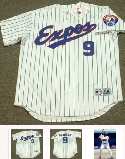 MARQUIS GRISSOM Montreal Expos 1994 Majestic Throwback Home Baseball Jersey