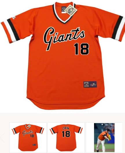 MATT CAIN San Francisco Giants 1970's Majestic Cooperstown Baseball Jersey