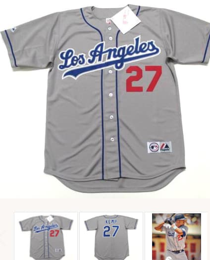 MATT KEMP Los Angeles Dodgers 2006 Majestic Throwback Away Baseball Jersey