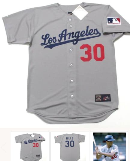 MAURY WILLS Los Angeles Dodgers 1969 Majestic Cooperstown Away Baseball Jersey