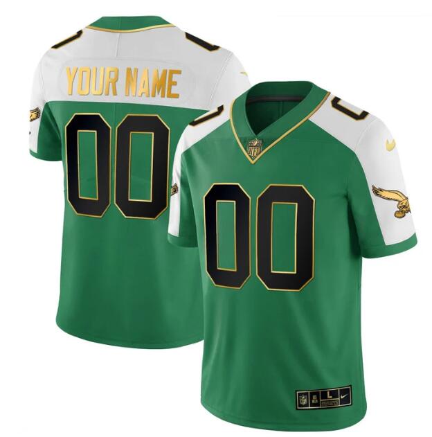 MEN'S?CUSTOM PHILADELPHIA?EAGLES?NIKE?STITCHED?KELLY ALTERNATE JERSEY