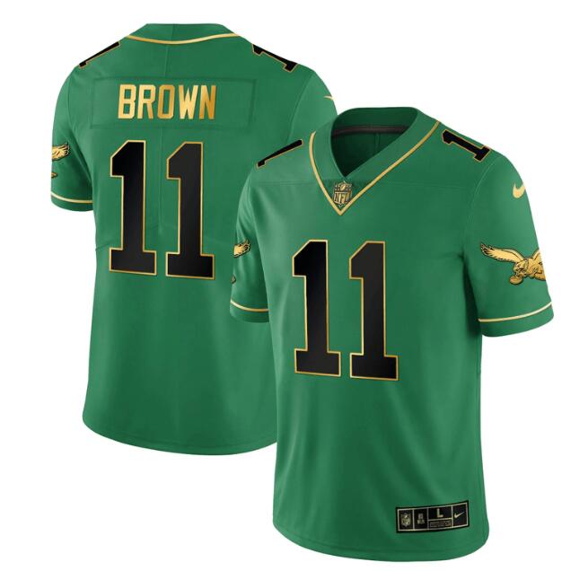 MEN'S?PHILADELPHIA?EAGLES?NIKE?STITCHED?KELLY?BLACK?A.J.BROWN?JERSEY