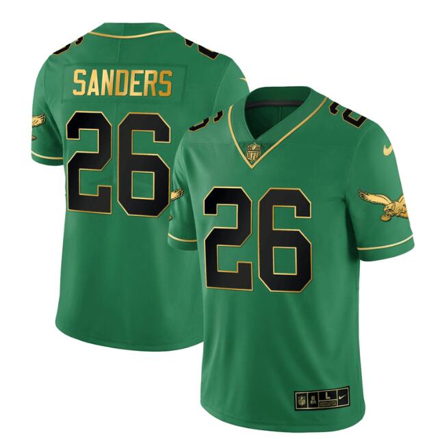 MEN'S?PHILADELPHIA?EAGLES?NIKE?STITCHED?KELLY?BLACK?MILES?SANDERS?JERSEY