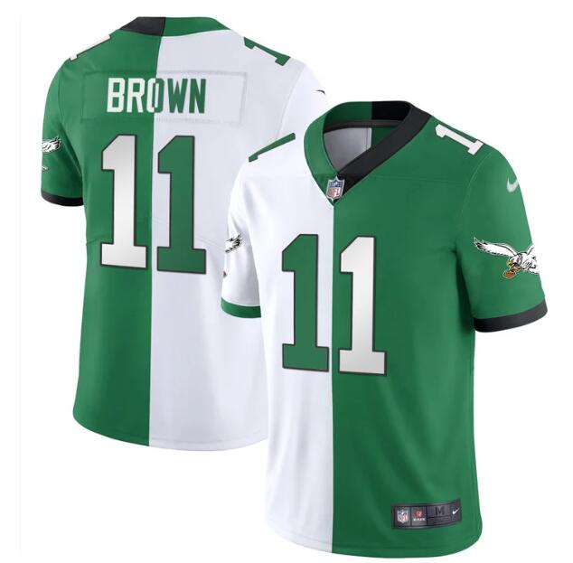 MEN'S?PHILADELPHIA?EAGLES?NIKE?STITCHED?SPLIT?KELLY?A.J.BROWN?JERSEY