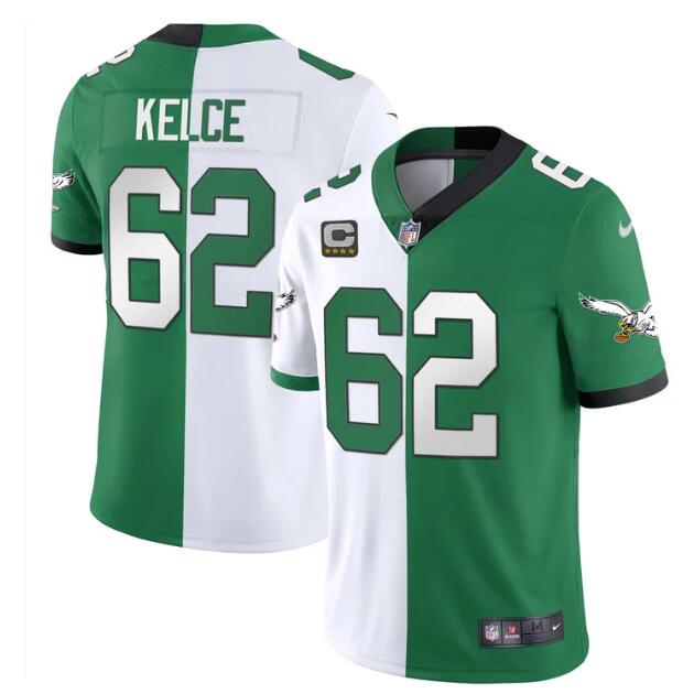MEN'S?PHILADELPHIA?EAGLES?NIKE?STITCHED?SPLIT?KELLY?JASON?KELCE?JERSEY