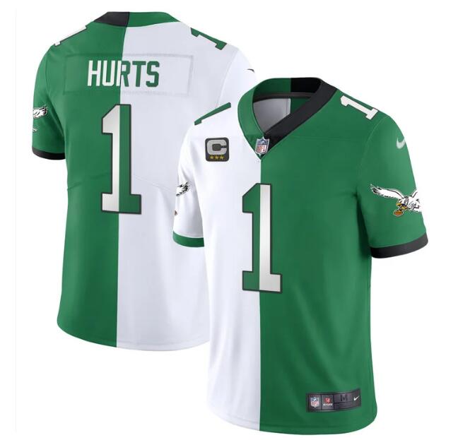 MEN'S?PHILADELPHIA?EAGLES?NIKE?STITCHED?SPLIT?KELLY?JELEN?HURTS?JERSEY