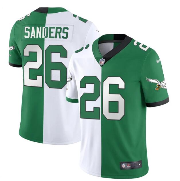 MEN'S?PHILADELPHIA?EAGLES?NIKE?STITCHED?SPLIT?KELLY?MILES?SANDERS?JERSEY