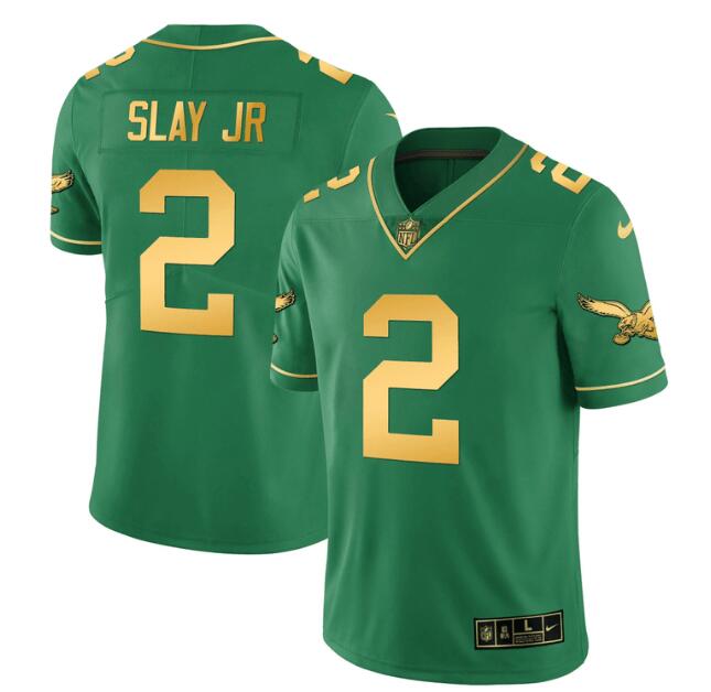 MEN'S PHILADELPHIA EAGLES NIKE STITCHED KELLY GOLD DARIUS SLAY JR JERSEY