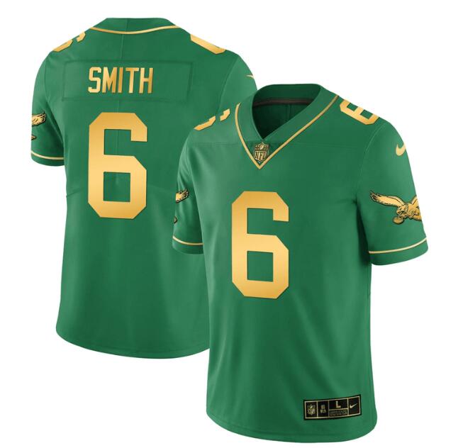MEN'S PHILADELPHIA EAGLES NIKE STITCHED KELLY GOLD DEVONTA SMITH JERSEY