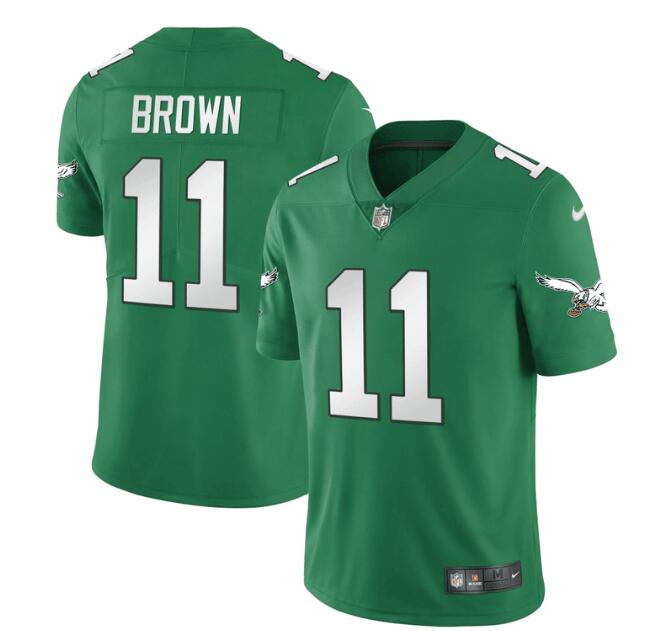 MEN'S PHILADELPHIA EAGLES NIKE STITCHED KELLY GREEN A.J.BROWN JERSEY