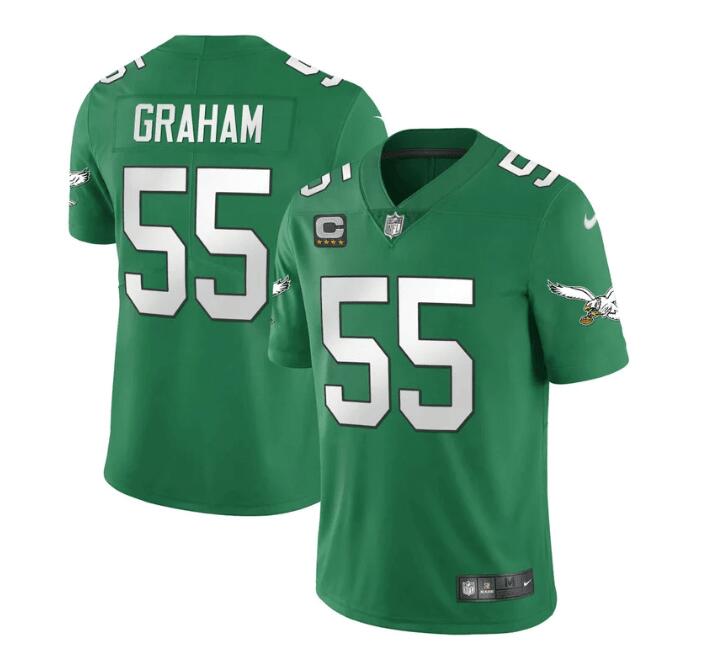 MEN'S PHILADELPHIA EAGLES NIKE STITCHED KELLY GREEN BRANDOM GRAHAM JERSEY