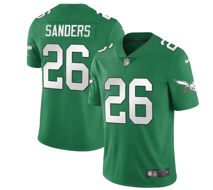 MEN'S PHILADELPHIA EAGLES NIKE STITCHED KELLY GREEN MILES SANDERS JERSEY