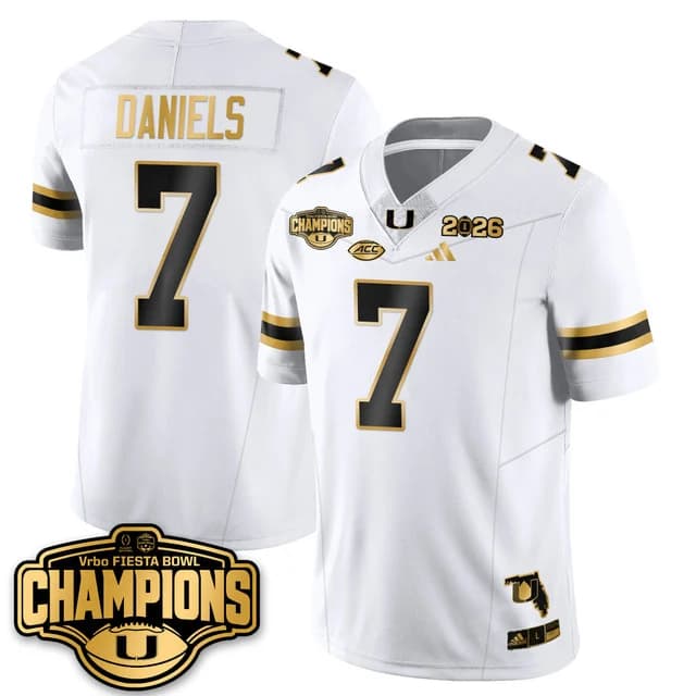 MIA Football Vapor Limited Gold Jersey - Fiesta Bowl Champions - All Stitched CJ Daniels -    7