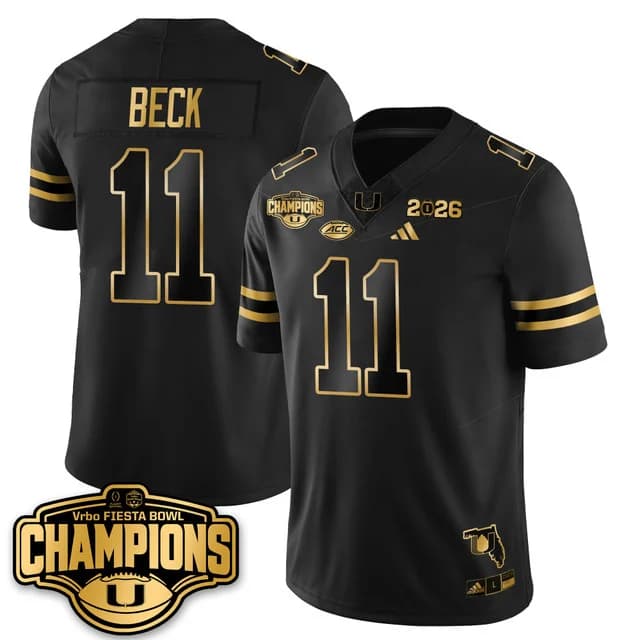 MIA Football Vapor Limited Gold Jersey - Fiesta Bowl Champions - All Stitched Carson Beck    - 11