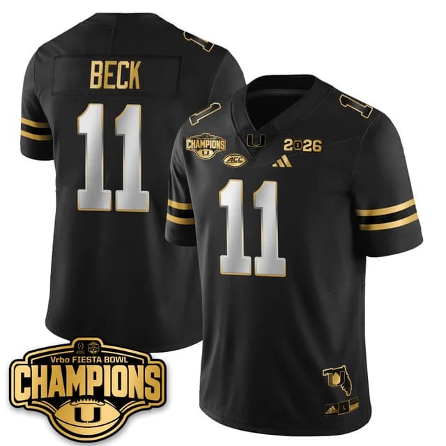 MIA Football Vapor Limited Gold Jersey - Fiesta Bowl Champions - All Stitched Carson Beck   11
