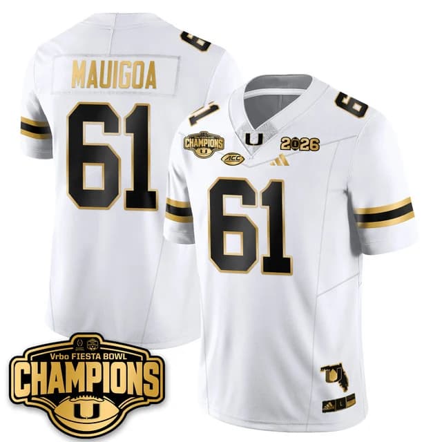 MIA Miami Hurricanes Football Vapor Limited Jersey - Fiesta  Bowl Champions - All Stitched Francis Mauigoa     - 61