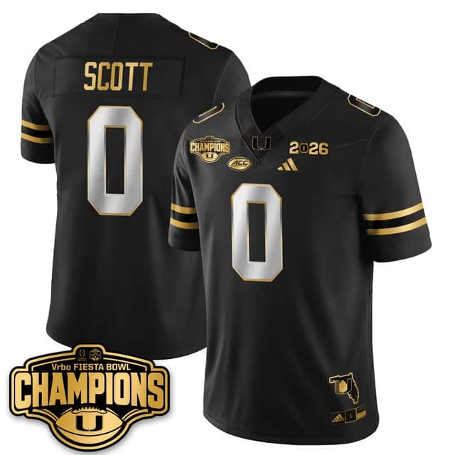 MIA Miami Hurricanes Football Vapor Limited Jersey - Fiesta  Bowl Champions - All Stitched Keionte Scott -   0