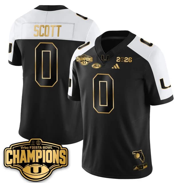 MIA Miami Hurricanes Football Vapor Limited Jersey - Fiesta  Bowl Champions - All Stitched Keionte Scott - 0