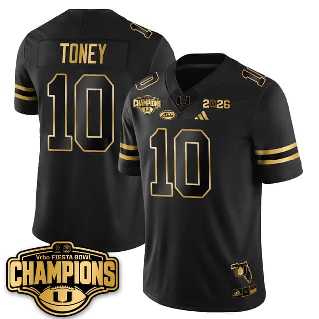 MIA Miami Hurricanes Football Vapor Limited Jersey - Fiesta  Bowl Champions - All Stitched Malachi Toney  10