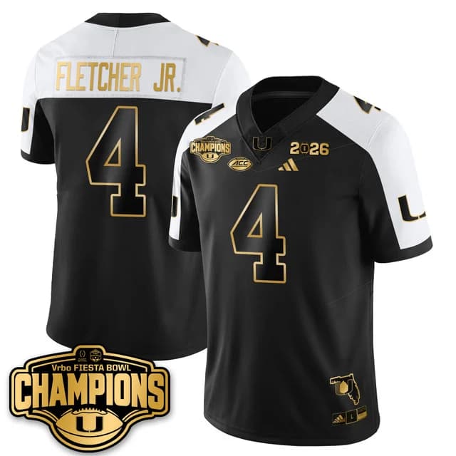 MIA Miami Hurricanes Football Vapor Limited Jersey - Fiesta  Bowl Champions - All Stitched Mark Fletcher Jr. - 4