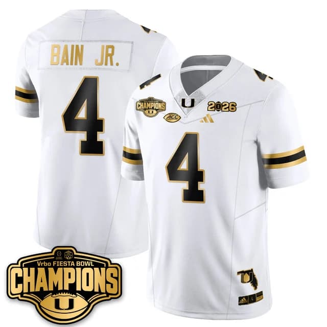 MIA Miami Hurricanes Football Vapor Limited Jersey - Fiesta  Bowl Champions - All Stitched Rueben Bain Jr. - #.4