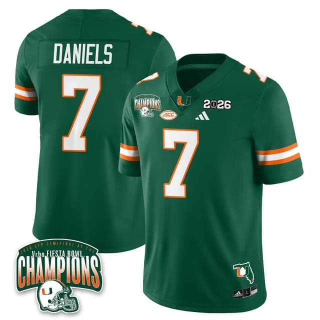 MIA Miami Hurricanes Football Vapor Limited Jersey - Fiesta Bowl Champions   - All Stitched CJ Daniels - 7