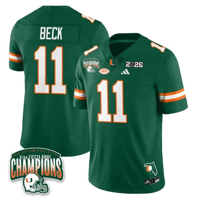 MIA Miami Hurricanes Football Vapor Limited Jersey - Fiesta Bowl Champions -   All Stitched Carson Beck - 11