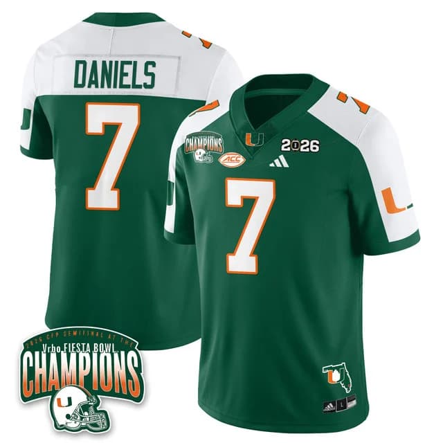 MIA Miami Hurricanes Football Vapor Limited Jersey - Fiesta Bowl Champions - All Stitched  CJ Daniels - 7