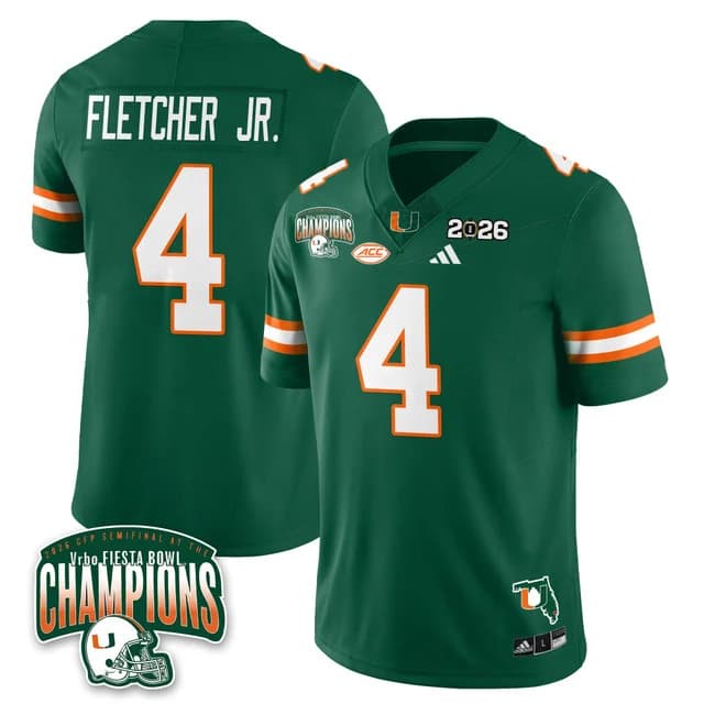 MIA Miami Hurricanes Football Vapor Limited Jersey - Fiesta Bowl Champions - All Stitched  Mark Fletcher Jr. - 4