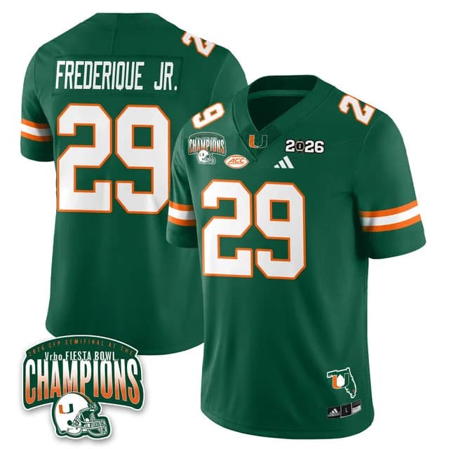 MIA Miami Hurricanes Football Vapor Limited Jersey - Fiesta Bowl Champions - All Stitched  OJ Frederique Jr. - 29