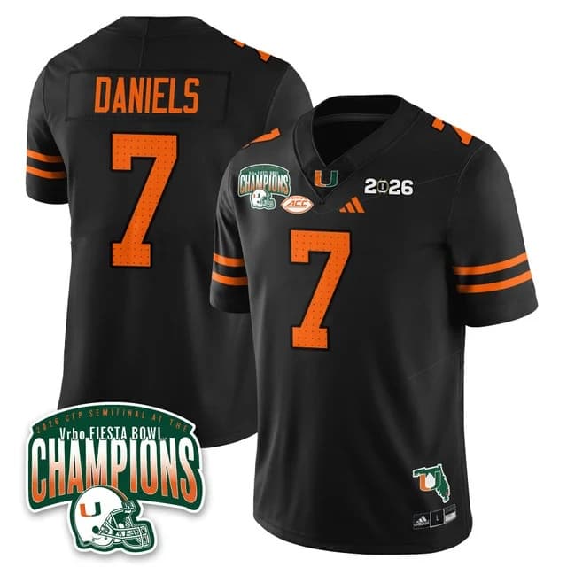 MIA Miami Hurricanes Football Vapor Limited Jersey - Fiesta Bowl Champions - All Stitched CJ Daniels - 7