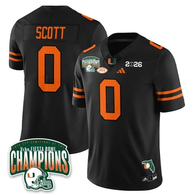 MIA Miami Hurricanes Football Vapor Limited Jersey - Fiesta Bowl Champions - All Stitched Keionte Scott - 0