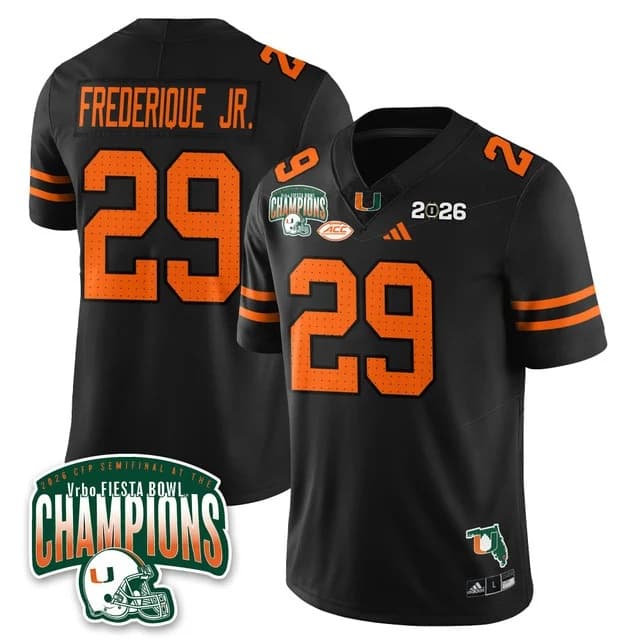 MIA Miami Hurricanes Football Vapor Limited Jersey - Fiesta Bowl Champions - All Stitched OJ Frederique Jr. - 29