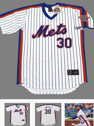 MICHAEL CONFORTO New York Mets 1986 Majestic Throwback Home Baseball Jersey