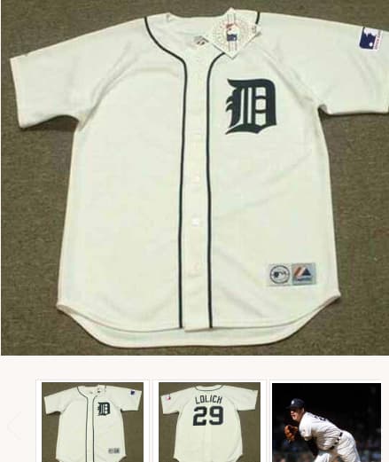MICKEY LOLICH Detroit Tigers 1969 Home Majestic Throwback Baseball Jersey