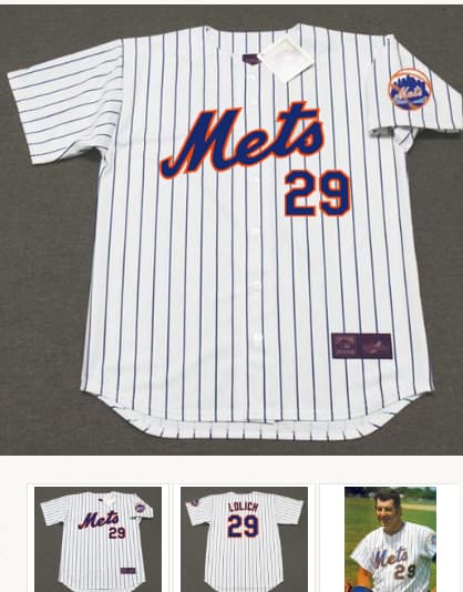 MICKEY LOLICH New York Mets 1976 Home Majestic Baseball Throwback Jersey