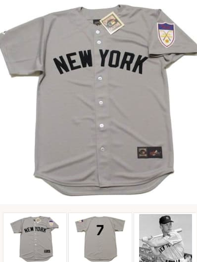 MICKEY MANTLE New York Yankees 1951 Majestic Throwback  Away Jersey