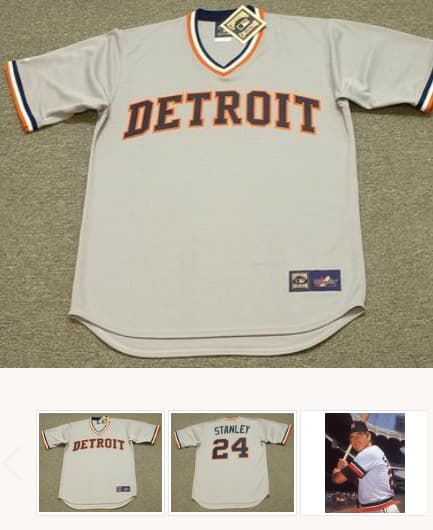MICKEY STANLEY Detroit Tigers 1972 Majestic Cooperstown Throwback Away Baseball Jersey