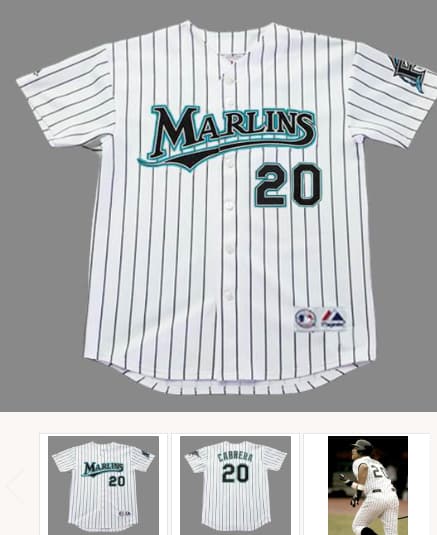 MIGUEL CABRERA Florida Marlins 2003 Home Majestic Throwback Baseball Jersey