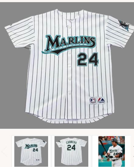 MIGUEL CABRERA Florida Marlins 2005 Home Majestic Throwback Baseball Jersey