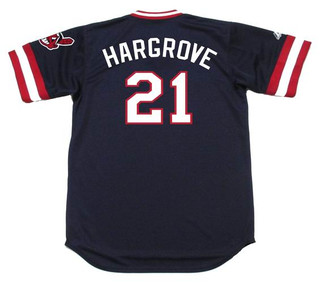 MIKE HARGROVE Cleveland Indians 1981 Majestic Cooperstown Throwback Away Jersey