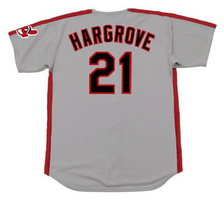 MIKE HARGROVE Cleveland Indians 1993 Majestic Throwback Away Baseball Jersey