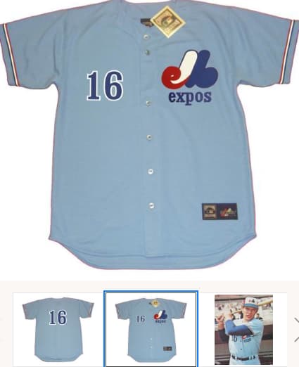 MIKE JORGENSEN Montreal Expos 1974 Majestic Cooperstown Away Baseball Jersey