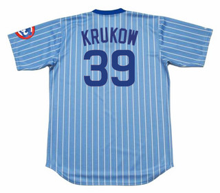 MIKE KRUKOW Chicago Cubs 1981 Away Majestic Throwback Baseball Jersey