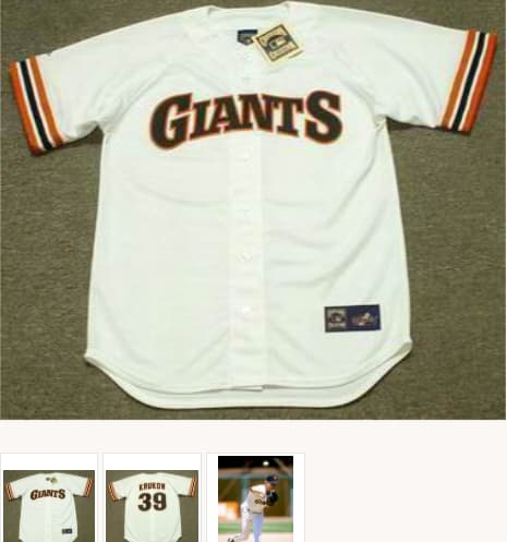 MIKE KRUKOW San Francisco Giants 1989 Home Majestic Throwback Baseball Jersey