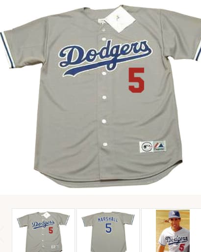 MIKE MARSHALL Los Angeles Dodgers 1988 Majestic Throwback Away Baseball Jersey
