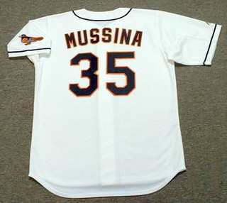 MIKE MUSSINA Baltimore Orioles 1999 Home Majestic Throwback Baseball Jersey