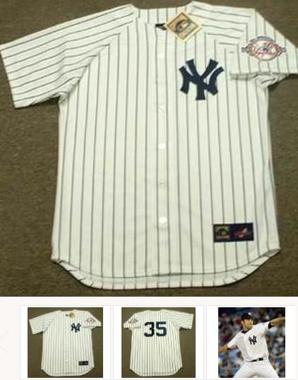MIKE MUSSINA New York Yankees 2003 Home Majestic Throwback Baseball Jersey