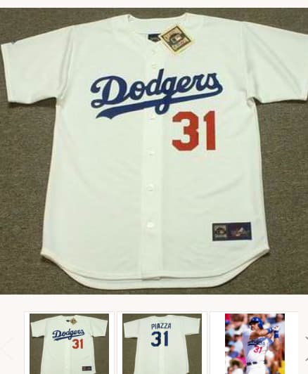 MIKE PIAZZA Los Angeles Dodgers 1993 Majestic Cooperstown Throwback Home Jersey